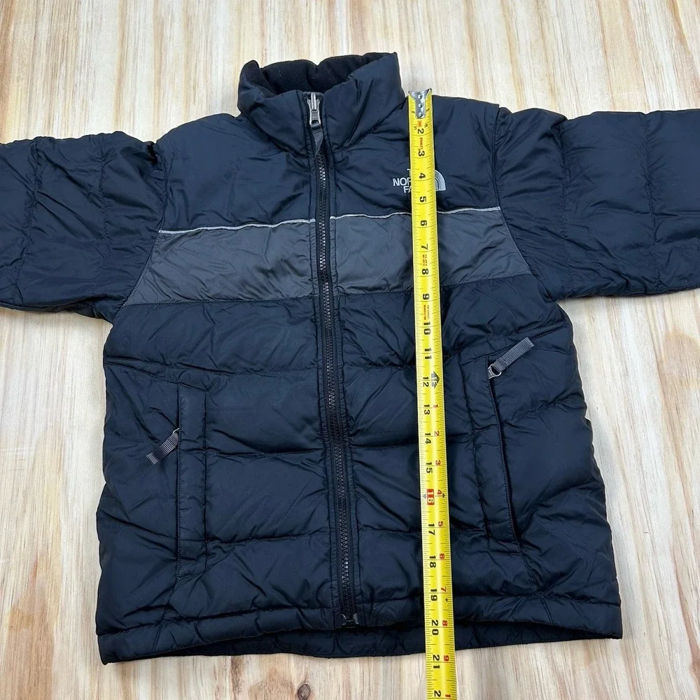 The North Face Boys Down Puffer Jacket Black 550 Fill Winter Coat Kids M (10/12)